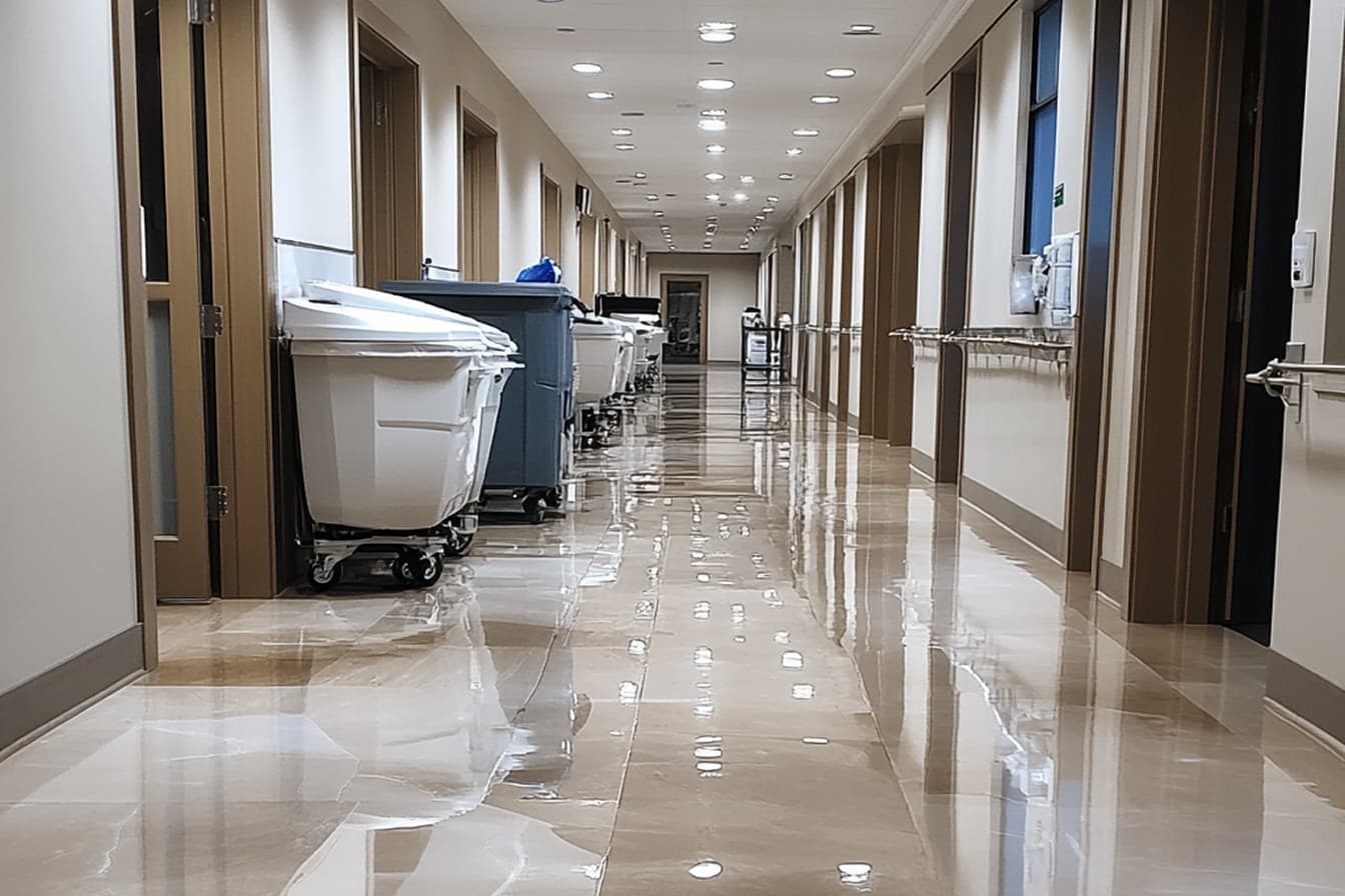 Professional cleaning equipment and staff